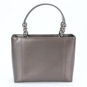 Christian Dior Maris Pearl top handle leather tote bag brown